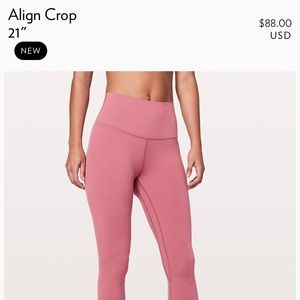 Lululemon Align crop II - color is Moss Rose